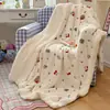 Ins macia e fofa manta de inverno quente de flanela de leite para gato, cobertor de ombro espesso de lã de cordeiro, manta decorativa para sofá