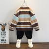 Suéter de Punto de Primavera y Otoño para Niños 2025 Nuevo Suéter Cárdigan Elegante con Bloques de Color para Niños Suéter de Otoño para Niños