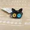 Anillo de combinación divertida Gato Negro Monstruito ojos grandes dulce genial caricatura lindo novias pareja anillo regalo joyería