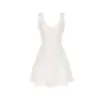 Vestido Blanco de Hielo con Calados, Pequeña Flor Blanca, Primera Amor, para Mujer, Verano 2026, Nuevo, Cintura Ceñida, Delgado, Corte A