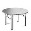 Mesa Redonda Extra Gruesa 304, Todo Acero Inoxidable, Portátil para Comer, Uso en Casa, Plegable, Adecuada para Puestos de Comida, Cantinas, Restaurantes y Banquetes