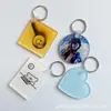 Atacado do Fabricante Pingente de Chaveiro Acrílico para Transferência de Calor Transfronteiriço DIY Foto Sublimação em Branco Lembrança de Viagem