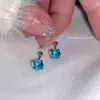 Aretes de Tachuela con Pedrería Azul para Mujer ins Nicho Exquisitos de Gama Alta Tachuelas para Cartílago de la Oreja Versátiles para el Día a Día Aretes de Hélice Joyería para Orejas