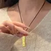 Barra de Ouro Trituradora de Gelo Gelo Triturador Quadrado Brilhante Barra de Prata da Fortuna Colar Corrente Longa Suéter Acessório Pingente Feminino