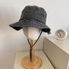 Chapéu de Pescador Chapéu Feminino de Proteção Solar para Primavera e Outono Mais Fácil de Combinar Retrô Jeans Revelador de Rosto Pequeno Algodão Lavado Chapéu Balde Estudante Masculino