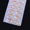 Triângulo Neon Fluorescente Costurado à Mão Strass de Vidro Diamante Fivela Plana Acessórios DIY Roupas Material Acessórios Vestido de Noiva