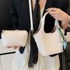 Bolsa Feminina 2025 Novo Estilo Textura Simples, Bolsa Balde Fofa Versão Coreana de Primavera, Bolsa Transversal de Ombro Único Retrô da Moda