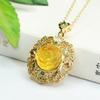 Colgante de Ámbar Natural Aiyu Collar de Flor de Ámbar Dorado Joyería para Mujer Fábrica Venta al por Mayor Dropshipping S3122701
