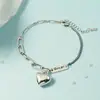 Tobillera con Letra en Forma de Corazón Estilo Nuevo 2020 para Mujer, Versión Coreana, Sexy y Sencilla, Joyería Minimalista de Patchwork con Personalidad de Moda