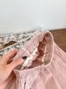 Moda Coreana Primavera y Verano Pantalones de Pierna Ancha Encaje Rosa Pantalones Casuales Moda Combinable Estilo Occidental Casual Nuevo Trendy