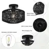 Iluminação Americana Boêmia Dao Homestay Entrada Varanda Sala de Estar Sala de Jantar Transfronteiriço Rústico Rattan Trançado Teto Luz Ferro