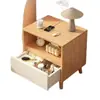 Mesita de Noche Moderna y Sencilla con Patas de Madera Maciza Gabinete de Almacenamiento Pequeño Habitación Sencilla Uso en el Hogar 2026 Nuevo Estante de Mesita de Noche