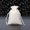 Bolsas de Malha Warp de Linho em Estoque com Cordão para Embalagem de Joias e Artesanato, Imitação de Algodão/Linho com Logo Personalizado
