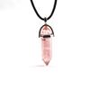 Colgante de pilar hexagonal de piedra natural de deseo, collar de pilar hexagonal de bala de cristal natural de moda europea y americana