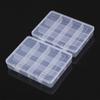 Caja de plástico PP de 12 rejillas fijas, transparente, plegable, con cuentas solubles en agua, caja de almacenamiento de accesorios, caja de piezas, caja de herramientas