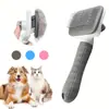 1 peça Escova para Cães e Gatos, Escova Rake Autolimpante para Animais de Estimação que Soltam Pelo Limpeza com 1 Clique Leve Partículas Massageadoras Cabos Macios Antiderrapantes Para Todos os Animais Peludos