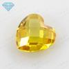 Huagang Gem Coração Amarelo Dourado Zircônia Rosto Duplo de Tartaruga Pedra Bruta Face em Treliça Pedras Coloridas Brincos Acessórios de Broca