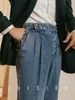 Pantalones Rectos de Cintura Alta Estilo Retro Nápoles Otoño e Invierno Estilo Japonés para Hombre Mezcla de Denim Lavado Pesado Pantalones Casuales de Vestir