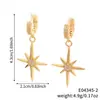 Moxi Otoño Transfronterizo Nuevo Estrella de Ocho Puntas Cobre Incrustado Circonita Pendientes Colgantes de Personalidad Regalo de San Valentín Cumpleaños Pendientes