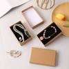 Caja Anillo Papel Marrón para Empacar Caja de Regalo Metálica Antioxidación Tapa Cielo y Tierra Caja de Almacenamiento para Joyería Collar Marcador de Libros En Stock