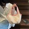 Bolsa de Moda Verão 2025 Nova Estilo Coreano Trançada Elegante Bolsa de Ombro Bolsa de Mão Grande Capacidade Saco de Compras tipo Balde