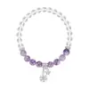 Nuevo Pulsera de Perlas de Amatista Estilo Chino para Mujer Lujo Ligero Moda de Nicho Joyería de Alta Gama con Colgante de Copo de Nieve Venta al por Mayor
