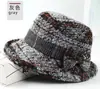 Nuevo Sombrero de Pescador de Lana Cálida de Otoño e Invierno para Madres de Mediana Edad y Mayores Elegante Lazo Casual Adelgazante Retro Sombrero de Cubo