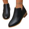 Botas de Cuero de Exportación Europea y Americana Talla Grande Botas para Mujer Color Puro Ajustadas Punta Fina Cierre Trasero Casual Suela Gruesa Tacón Grueso Botas Individuales para Mujer