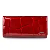 Carteira Longa Feminina Popular Europeia e Americana Porta-Moedas Feminino Bolsa de Mão Fashion Couro Patente Dentro e Fora Zíper Grande Capacidade
