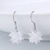 Pendientes de estilo coreano TikTok Quick Hand, nuevos y elegantes pendientes de plata con flores de hielo para mujer, con joyas de cristal floral.