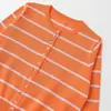 Ropa de mujer al por mayor transfronteriza estilo europeo y americano primavera nueva top de punto a rayas de bloques de color de manga larga y cuello redondo