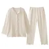Pijamas de caxemira para atacado transfronteiriço para mulheres, novo cardigã de manga longa outono e inverno 2026, roupa de casa casual elegante em fleece térmico