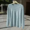 100% Cachemir Otoño e Invierno 2026 Nuevo Suéter Cardigan Jacket de Punto Elegante para Mujer, Corto, Cuello Redondo, Cepillado, con Botones