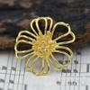 Accesorios de joyería hechos a mano DIY oro real de 24k aretes pulsera accesorios con cuentas horquilla material de cobre capullo de flor flor A610