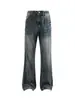 Ropa Popular para Hombre / Novedad de Primavera Estilo Americano High Street Peso Pesado Jeans Versátiles de Longitud Completa para Hombres y Mujeres, Corte Holgado con Ligero Desflecado