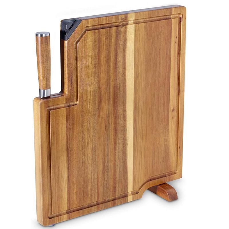 相思木创意带刀砧板厨房菜板牛排面包板套装可立式菜板BSCI