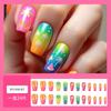 Manicure Tropical Fluorescente Doce e Cool com Elementos de Coqueiro e Melancia, Unhas Longas, Unhas Desgastáveis Especiais para Festas de Feriado
