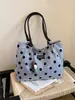 Bolsa Feminina de Verão Estampada Bolinhas Alça de Ombro Baguete 2026 Nova Casual para o Dia a Dia Bolsa Tote Pequena de Axila