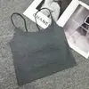Camiseta sin mangas de Color de Contraste para Chicas Atrevidas, Corte Ajustado, Favorecedora, Espalda Hermosa, con Copas, Top sin Espalda, Soporta Dropshipping