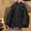 Nuevo abrigo de invierno de algodón con capucha para niños y niñas, diseño de dos piezas simulado, grueso y cálido para usar al aire libre, protege del frío