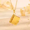Estilo Coreano Acero Inoxidable Carta de Amor Collar Colgante Pareja Forma de Corazón Libro Literario Se Puede Grabar Diseño de Moda Fabricante Venta al por Mayor