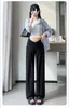 Pantalones Rectos de Maternidad 2025 Verano Nueva Moda Ajustados con Soporte Cruzado para el Vientre Ajustables de Moda Ropa Exterior para Mamá Pantalones Yamamoto