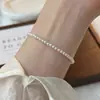Novo Bracelete de Pérola Prata Quebrada Água-Marinha Luxo Leve Nicho Exquisito Simples Francês para Presente de Aniversário da Namorada