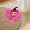 Clip para el Cabello de Orquídea Phalaenopsis con Atmósfera de Hada Súper para Mujer, Pinza Lateral de Pato Estilo Mori, Placa para la Parte Trasera de la Cabeza, Pinza para el Cabello