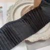 Ribete de Encaje de Gasa Blanco y Negro de 8 cm de Ancho para Accesorios de Ropa, Ropa de Muñecas Lolita, Cortinas, Decoración de Tela para Sofá