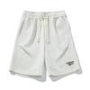 Shorts Casuais de Design Plissado Dividido e Costurado Estilo Americano, Novos Shorts Esportivos de Verão com Bordado de Letras Retrô