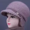 Gorro de punto forrado de forro polar a prueba de viento y resistente al frío para otoño e invierno, diseñado para proteger las orejas, para madres de mediana edad y mayores