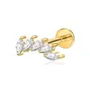 Pendientes de Mariposa de Aleación de Titanio y Circonita, Clavos de Cartílago para Oreja con Circonita, Tornillos Internos de Titanio F136 para Labio, Joyería Versátil para Piercings