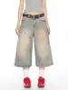Verano 2026 Nuevo Estilo Jeans para Mujer Estilo Callejero Americano Lavado Teñido Sucio Diseño Vintage Sueltos Casuales Pantalones Cortos de Moda