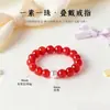 Anillo Elástico de Amatista Natural con Cuentas para Mujer Estilo Nicho Lujo Ligero Ágata Amarilla Topacio Amarillo Anillo de Cristal Yiwu